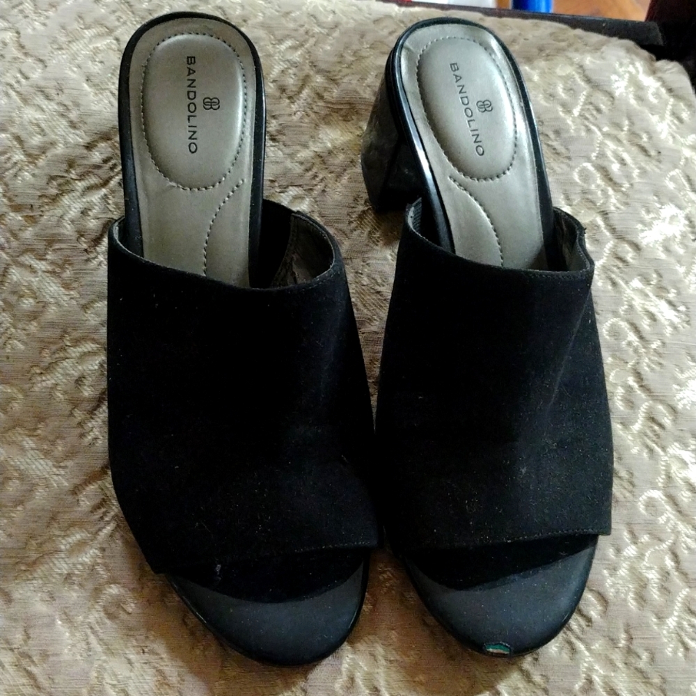 Black small heel sandal